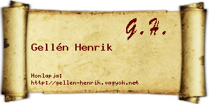 Gellén Henrik névjegykártya